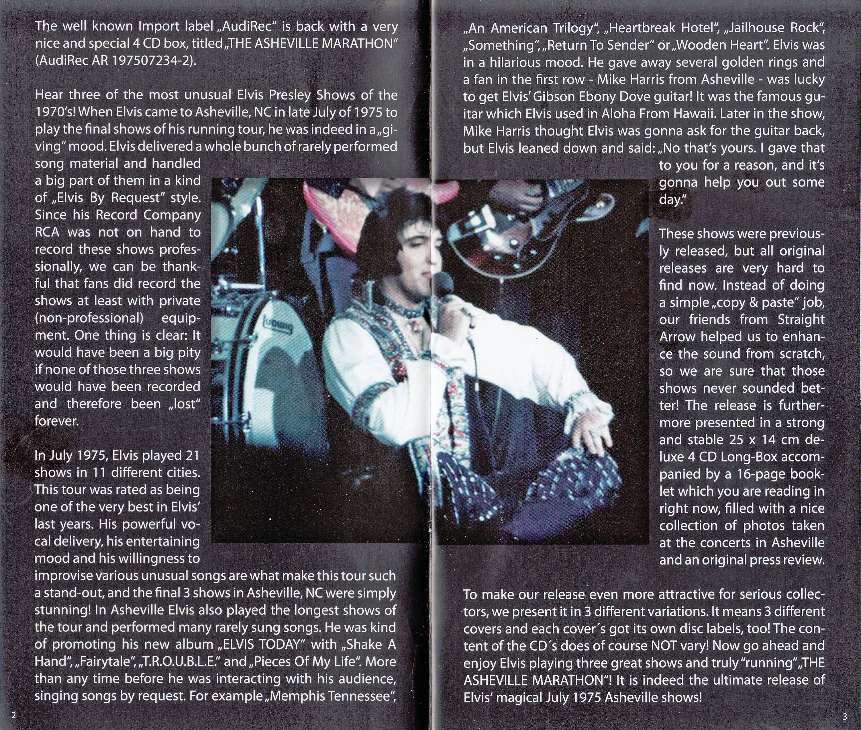 Elvis Presley The Asheville Marathon 75 : Booklet 2